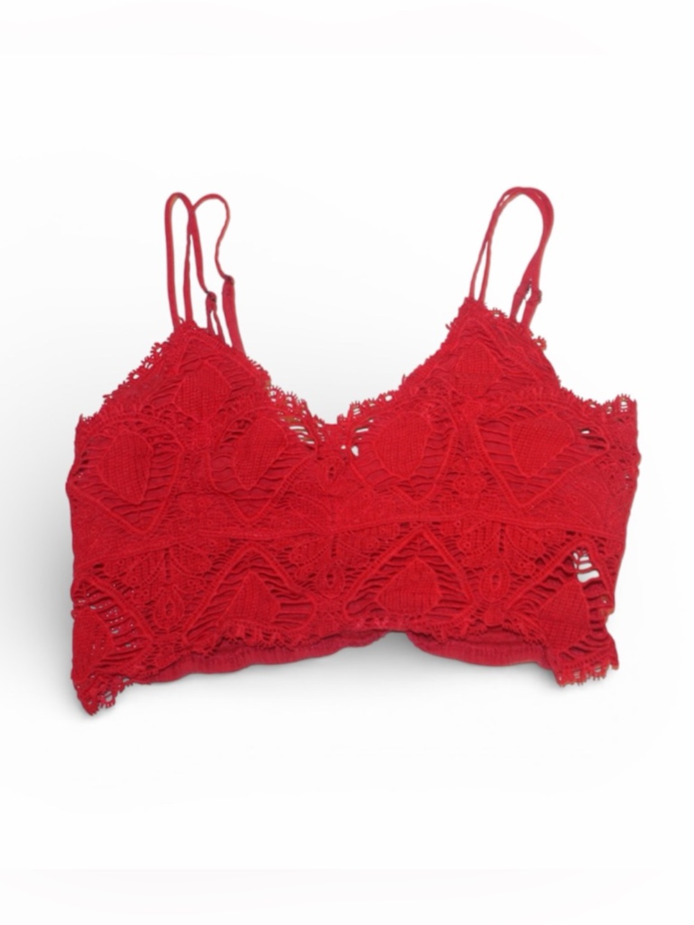 Red Lace Bralette | Crop Top | Medium